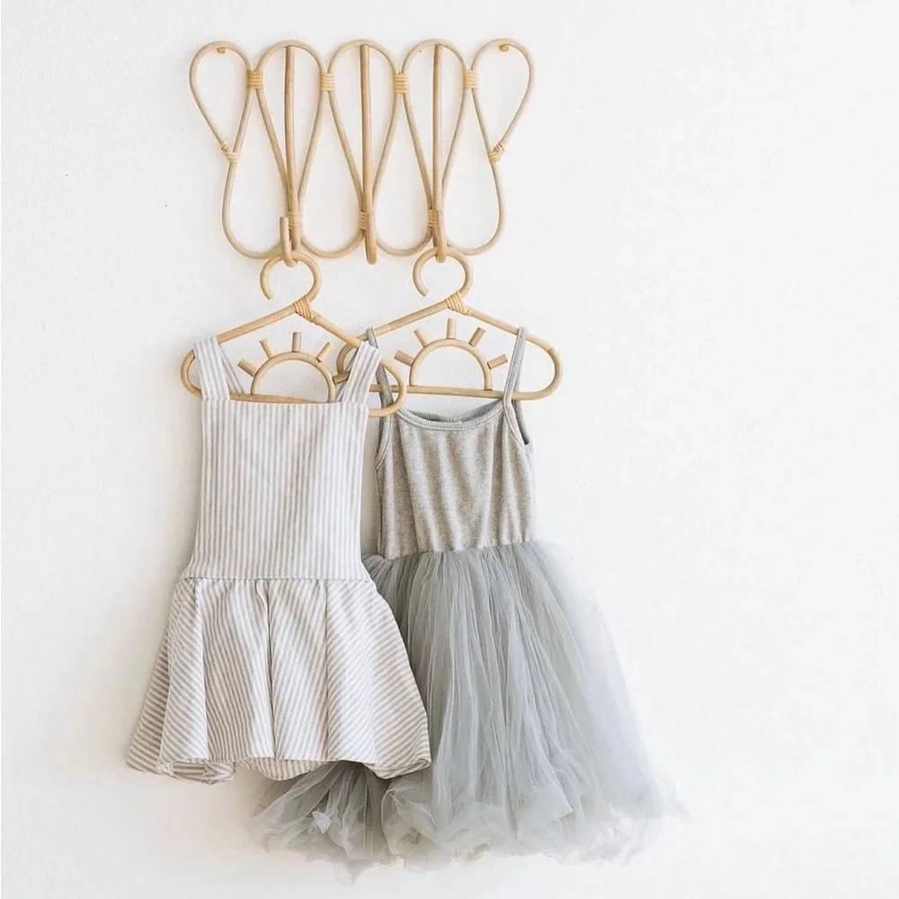 Ellie & Becks Co. Handmade Kids SUNNY RATTAN Hangers Set of 3